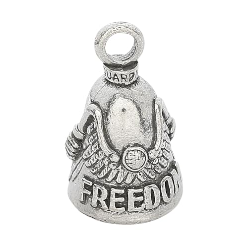 Guardian Bell Freedom Rider Good Luck Bell w/Keyring & Black Velvet Gift Bag | Motorcycle Bell | Lead-Free Pewter | Made in USA - color: Freedom Rider