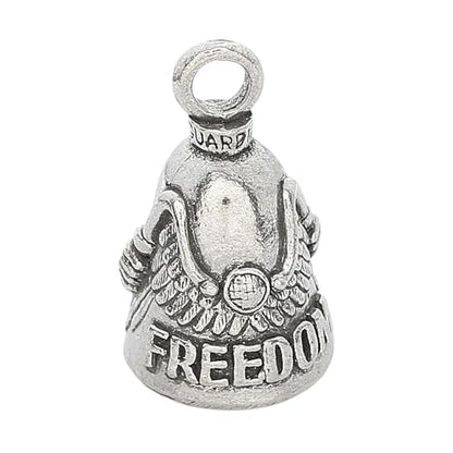 Guardian Bell Freedom Rider Good Luck Bell w/Keyring & Black Velvet Gift Bag | Motorcycle Bell | Lead-Free Pewter | Made in USA - color: Freedom Rider