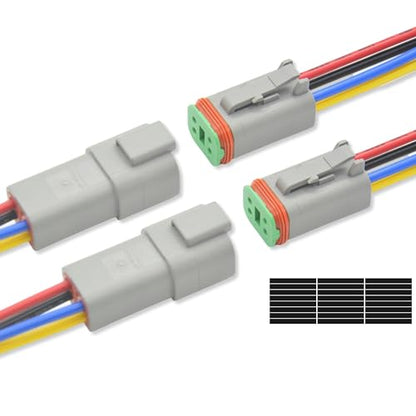DT 2 Sets 4 Pin Connector Kit Waterproof Electrical Connector 16 AWG Male and Female Automotive Wire Connectors for Car Truck Boat (4 Pin 2 Sets) - size: 4 Pin 2 Sets