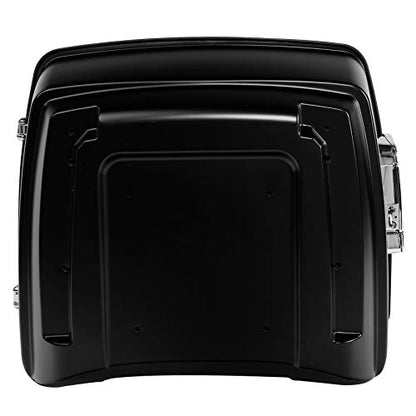 Black Denim 13.7" King Trunk W/Latch Key Fit For Harley Trunk Touring CVO Road King Road Glide Street Glide Electra Glide Ultra Limited 2014-2025 - color: Black Denim(No Speaker Holes)