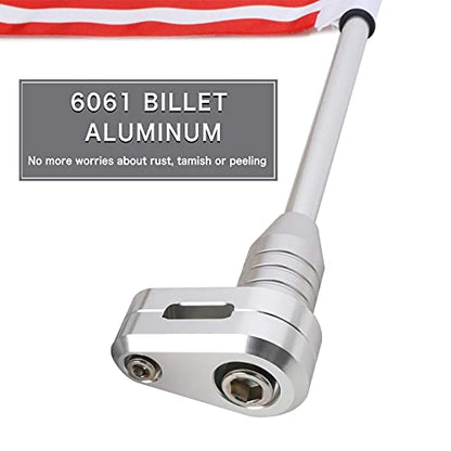 American Flag USA and Flag Pole Mount for Honda Goldwing GL1500 GL1200 GL1800 2001-2012 Fits Motorcycle Rear Luggage Rack - color: Silver Flagole+US Flag 1 Set