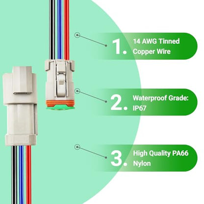 14 AWG 3 Pin DT Connector, 3 Wire Automotive Waterproof Electrical Connectors, 14 Gauge Male and Female Quick Connect Harness for Car Truck Boat -4 Pack - style: 3 Pin