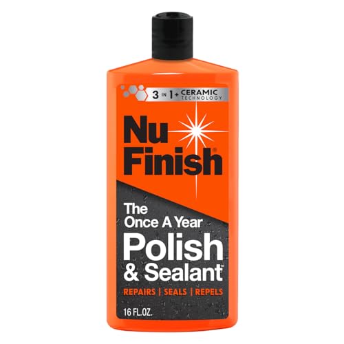 Nu Finish Once a Year Polish and Sealant - Professional Car Polish, 3-in-1 Ceramic Technology to Repair Scratches & Protect Paint, Gift for car Lovers - style: Polish and Sealant
