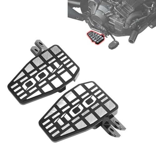 Wide Motorcycle Foot Pegs Pedal Compatible with Honda Rebel 1100 CMX1100 (2021-2025 CMX 1100 DCT), Aluminium Footrest Footpeg Extension Enlarge Step Board Extender (Black-Sliver)