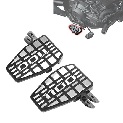 Wide Motorcycle Foot Pegs Pedal Compatible with Honda Rebel 1100 CMX1100 (2021-2025 CMX 1100 DCT), Aluminium Footrest Footpeg Extension Enlarge Step Board Extender (Black-Sliver)
