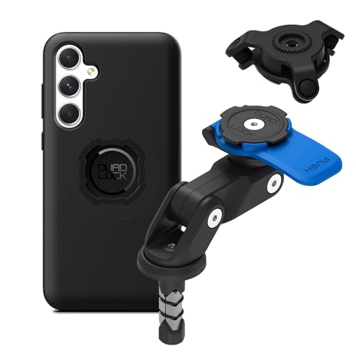 Quad Lock Fork Stem Motorcycle Phone Mount (V2) with MAG Phone Case and Vibration Dampener for Galaxy A35 - size: Galaxy A35
