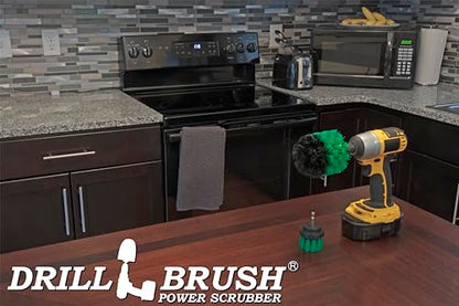 2 Piece Green Medium Stiffness Drill Rotary Cleaning Drillbrushes for Cleaning Kitchen, Cabinet, Counter, Linoleum, and General Purpose Scrubbing by Drillbrush - color: Green