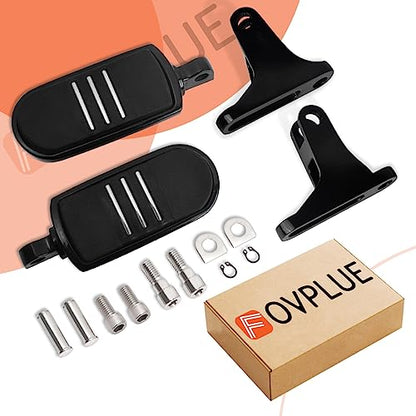 FOVPLUE Passenger Mini Footboard, Passenger Footpegs w/Mount Kit for Harley Touring 1993-2025 CVO Electra Glide Road Glide Road King Street Glide Ultra Classic Ultra Limited Revival FLH,Gloss Black#1 - color: Gloss Black Passenger Footpegs