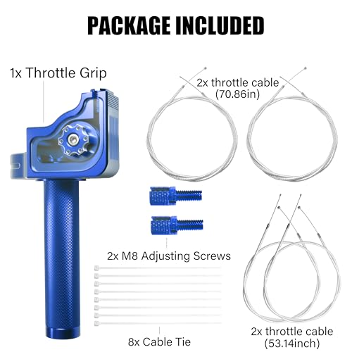 Universal 7/8" Big Twist Throttle Assembly, Dual Push-Pull Cable with Transparent Window for 110-650cc Dirt Pit Bike, Motocross, ATV & Quad, CNC Aluminum Quick Twister Throttle Grip (Blue) - color: Blue