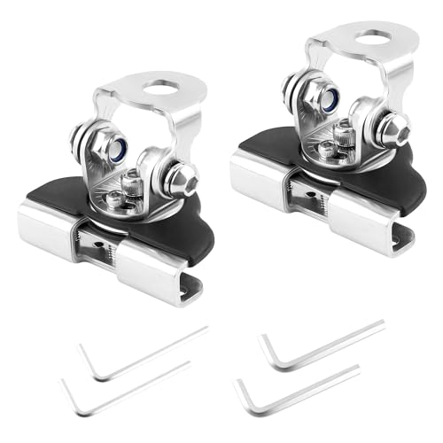 2PCS Car LED Light Bar Mounting Brackets with Hex Wrenches,Adjustable Car Accessories Hood Mount Light Brackets,Universal Car LED Grill Lights Bar Brackets for Car Truck SUV (Silver) - color: Silver