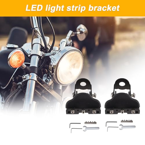 Light Bar Mounting Bracket Iron Spotlight Tube Clamp Holder Heavy Duty LED Strip Bracket Light Bar Mounts for Motorcycle ATV UTV Black 1 Set - color: Black