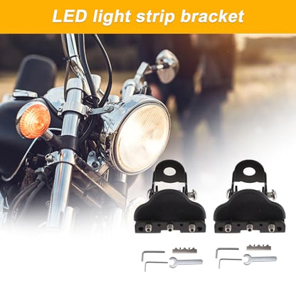 Light Bar Mounting Bracket Iron Spotlight Tube Clamp Holder Heavy Duty LED Strip Bracket Light Bar Mounts for Motorcycle ATV UTV Black 1 Set - color: Black