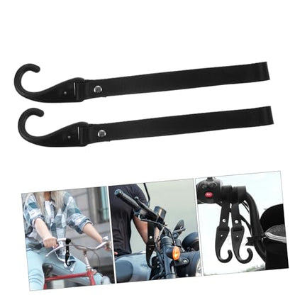 PRETYZOOM 2Pcs Motorcycle Holder with Hooks Punch Installation Handlebar Strap for Keys Gloves Accessories Durable Material for Clean Intact Motorcycle