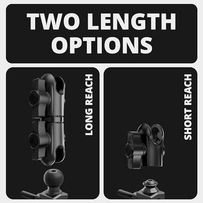 Tackform Black Motorcycle Perch/Brake/Clutch Reservoir Phone Mount - Vibration Dampening 20MAXX Spring Cradle | 3.5” Long Reach Arm | Aluminum | Compatible with Harley-Davidson, Gold Wing, More - color: Black