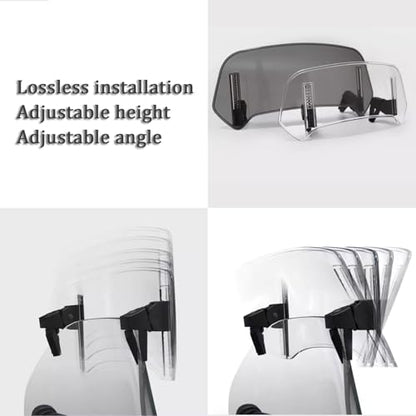 Windscreen Extension Suitable for VF1100C 1983-1985, Motorcycle Windshield Spoiler Deflector Clip On High Clarity Premium Material,Gray-S