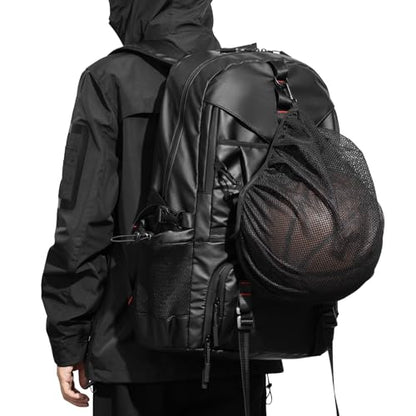 Motorcycle Backpack Waterproof Oxford Fabric, Expandable 50L Capacity with Helmet Holding Pocket, Laptop Compartment, and USB Port, Ideal Gift for Travel