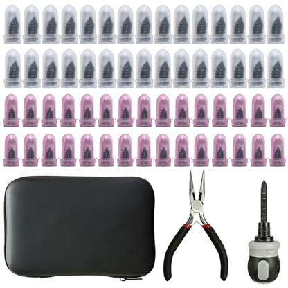 Tire Repair Kit, 60PCS Rubber Tire Repair Plugs with 3-in-1 Ratchet Screwdriver, Needle Nose Pliers & EVA Storage Case, Tubeless Tire Emergency Repair Kit for Car, Motorcycle, SUV & Truck