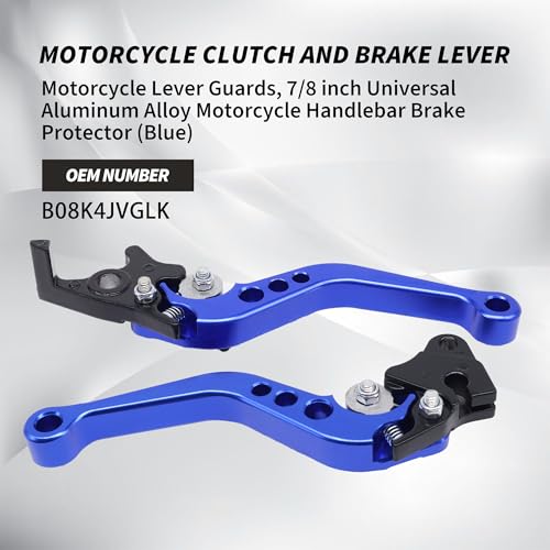 Motorcycle Brake Levers 22mm 7/8" Aluminum Clutch Levers CNC Clutch Handlebar Brake Clutch Levers Brake Pump Handles Universal Clutch Cylinder For Motorcycle Motorbike Pit Bike Moto(Blue)
