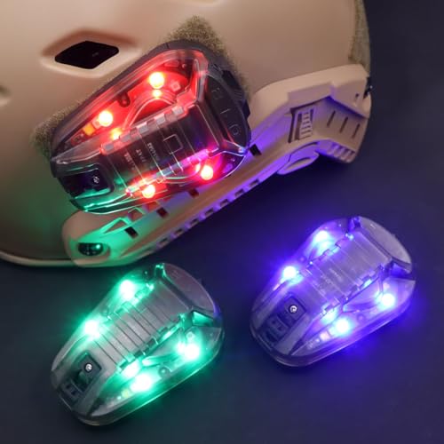 Tactical IR Strobe Helmet Light Military Identification Lights with Visible LED + White Strobe Survival Signal (Black-Red) - color: Black-Red
