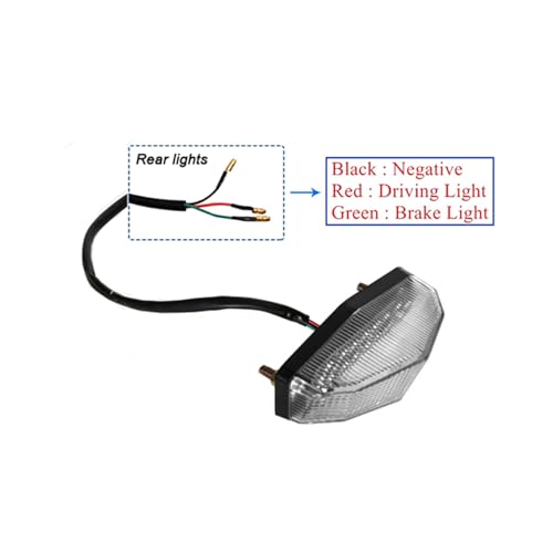 12V Universal 12 LED Motorcycle Rear Tail Light Brake Stop Running TAIL LIGHT Compatible With ATV Dirt Bike Dual Sport (Clear) - color: Clear