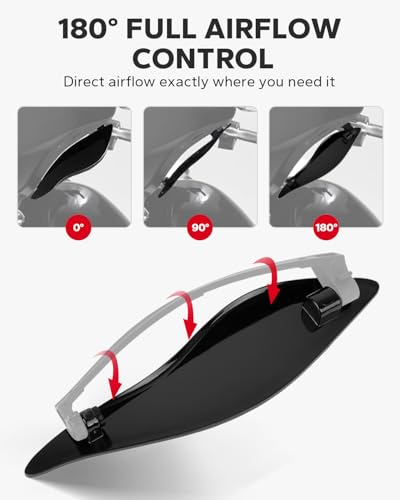 Amazicha Side Wings Air Deflectors, Fairing Side Wing Windshield, Adjustable Wind Deflectors Compatible for Harley Electra Glide Street Glide Tri Glide Ultra Limited 2014-2024, Black