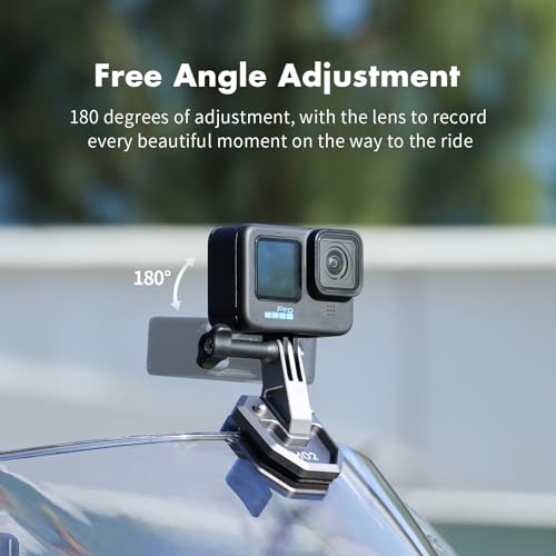 SEASKY M02 Motorbike Motorcycle Windscreen Clamp Mount Accessories All Aluminum CNC for Gopro Hero 13 12 11 10 9 8 7 for DJI Action 6 5 4 3 2 for insta360 Ace Pro 2 Sports Action Camera