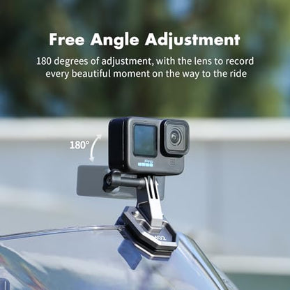 SEASKY M02 Motorcycle Windscreen Clamp Mount Motorbike Accessories for Gopro Hero 13 12 11 10 9 8 for DJI Action 5 4 3 2 OSMO 360 for insta360 X5 X4 X3 Ace Pro 2 Action Camera All Aluminum Metal