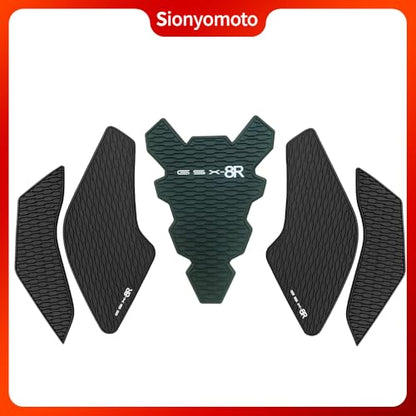 Fuel Gas Tank Pad Protector Stickers Decal Set Compatible with GSX8R GSX 8R 2024-2025- Anti-Slip Protective Kit, Black | 5-Piece