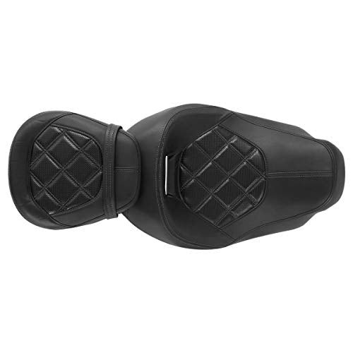Low-Profile Driver Passenger Seat Pillion Set Fits for Harley Touring 2009-2023 Street Glide Road Glide Road King Ultra Limited - color: Seat Black