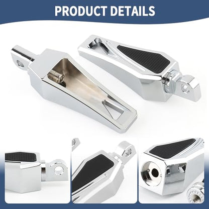 Motorcycle Foot Pegs Phantom Pegs Male Mount Footrest for Harley Dyna Fat Bob Low Rider Touring Road Glide Road King Street Glide Electra Glide Sportster XL 883 Softail Breakout Universal (Chrome) - color: Chrome