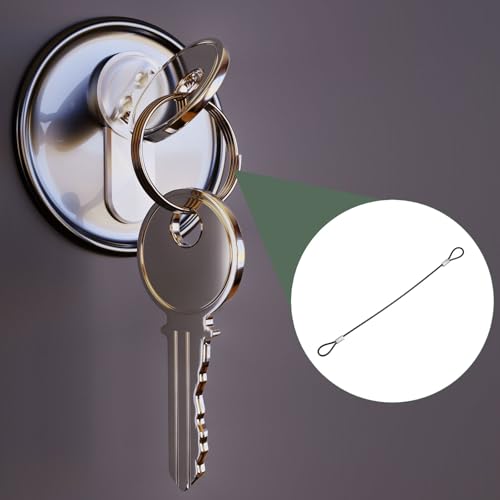 YOKIVE 6 Pcs Safety Cable Locks, Stainless Steel Security Wire Ropes with Double Loop | Great for Homes Doors Fences (Black, 8-Inch, 2mm Dia) - size: 8-Inch,2mm