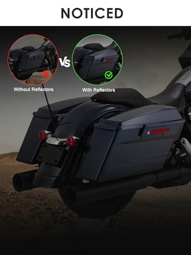 Saddlebag Reflector Inserts, Red Saddle Bag Reflectors Compatble for Harley Davidson Street Glide Ultra Limited Electra Glide Road Glide Road King 2014-2024 - color: Red