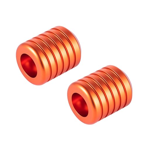 Advanblack ProTek Machined 1.25" Crash Bar Sliders Decorative Wheel Rotatable End For Front Engine Guard Harley Saddlebag Guards (Orange) - color: Orange