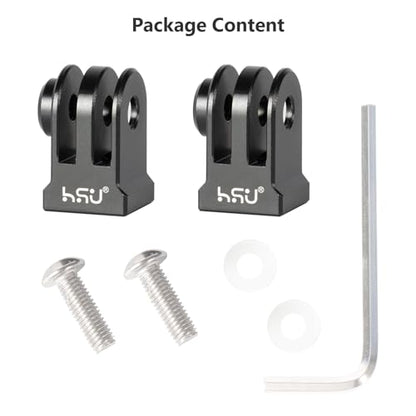 HSU Aluminum Alloy GoPro Tripod Mount Adapter for GoPro Hero 13/12/11/10/9/8/7/6, Mini 1/4-20 Metal Monopod Mount for AKASO Campark and Other Action Cameras (Black)