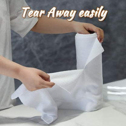 CARTMAN 30 Pack Microfiber Cleaning Cloth, Reusable Tear Away Towels Roll, 12"x12", Multi-Purpose Microfiber Towels Cleaning, Lint Free, Absorbent Cleaning Rags for Kitchen, Car, Glass White - color: 30pk White