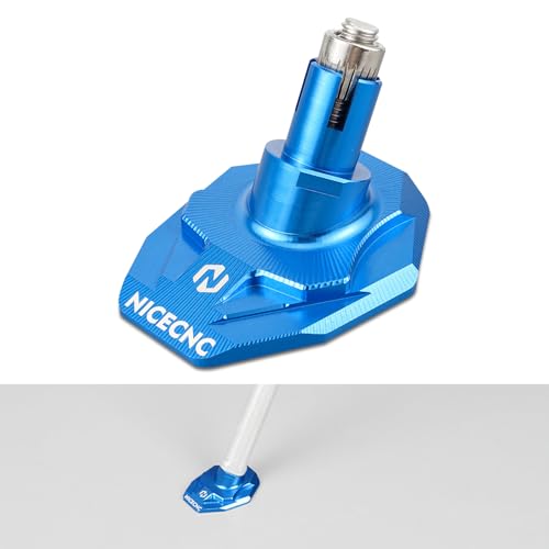 NICECNC Kickstand Foot Extension Pad & Puck, Motorcycle Stand Pad CNC Billet Aluminum Dirt Bike Compatible with KTM 125-530 XC XCW XCF XCF-W EXC EXC-F 2008-2023 Accessories, Blue - color: blue