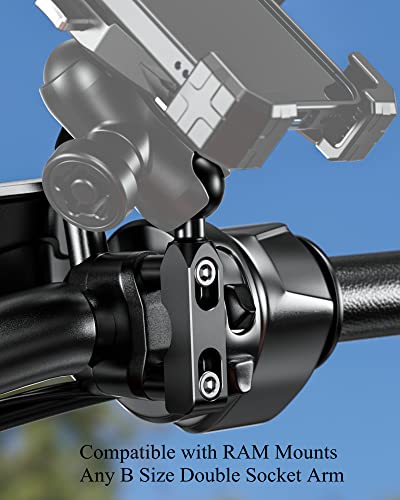BRCOVAN Aluminum Alloy Mount Base with 1'' TPU Ball | for Motorcycle Brake/Clutch Reservoir, Fit for RAM Mounts B Size 1'' Ball Double Socket Arm & Bike Motorcycle Phone Holder