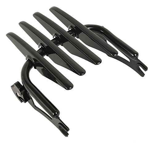 TCT-MOTORPARTS Black Detachable Backrest Sissy Bar Luggage Rack Docking Hardware Kits Fit for Harley Road King Glide treet Glide 14-25 - color: Black #5(2014-2025)