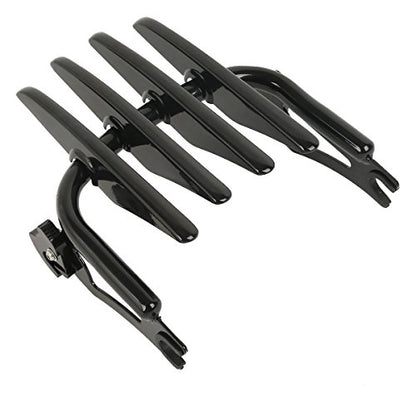 TCT-MOTORPARTS Black Detachable Backrest Sissy Bar Luggage Rack Docking Hardware Kits Fit for Harley Road King Glide treet Glide 14-25 - color: Black #5(2014-2025)