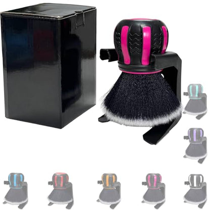 Ultra Soft Detailing Brush, Handle XL Brush - Ultra Soft Bristles, Multi-Color Handles, Removable Brush Heads, with Storage Rack, Covers Large Area Inside or Outside Vehicles(Pink) - color: Pink