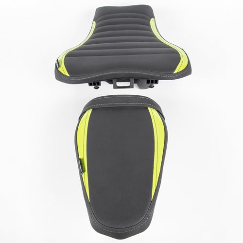 Motorcycle Driver Rider Rear Passenger Seat fit for Z900 Z 900 2017 2018 2019 2020 2021 2022 2023 2024 Pressure Relief Soft Pillion Saddle Cushion Pad, Light Green - color: Front & Rear - Light Green