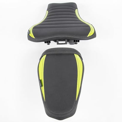 Motorcycle Driver Rider Rear Passenger Seat fit for Z900 Z 900 2017 2018 2019 2020 2021 2022 2023 2024 Pressure Relief Soft Pillion Saddle Cushion Pad, Light Green - color: Front & Rear - Light Green