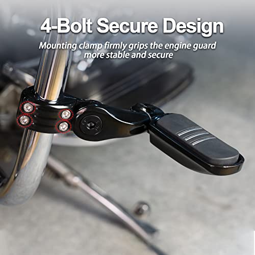 Highway Pegs Foot Rest Fit for Harley Sportster Dyna Touring Street Glide Road Glide Road King Electra Glide with 1.25 inch Highway Bar (Black) - color: Streamliner Black Style