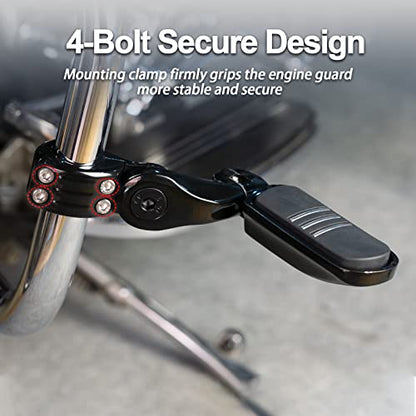 Highway Pegs Foot Rest Fit for Harley Sportster Dyna Touring Street Glide Road Glide Road King Electra Glide with 1.25 inch Highway Bar (Black) - color: Streamliner Black Style