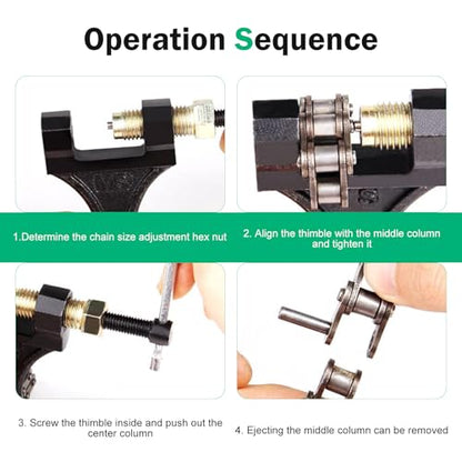 Motorcycle 420-530 Chain Breaker Tool, Heavy-duty Alloy Anti-rust Splitter, Chain Master Link Rivet Remover, for Most Motorcycle ATV Dirt Bike Scooter Go Kart Pit Bike (Black)