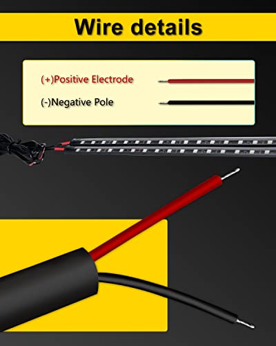 YONGMING 12 Volt Underglow Led Brake Light Strip, Tail Stop Turn Signal Flexible Led Light for Motorcycle Bike Car SUV RV Pack of 2 - Red - color: Red*2