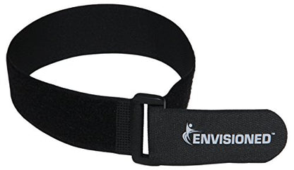 Envisioned Reusable Cinch Straps 3" x 20" - 6 Pack, Multipurpose Strong Gripping, Quality Hook and Loop Securing Straps (Black) - size: 3" x 20"