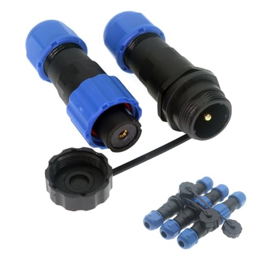 SD13 IP68 1-7 PIN Waterproof Power Connector, High Voltage Circular Industrial Electrical Cable Wire Connector Plug, Rear Nut Panel Socket (3, Inline Female Plug, 1pin) - color: Inline female plug, size: 1pin