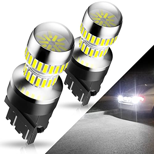 AUXITO 3157 LED Bulb White Reverse Lights, Super Bright 3156 3056 3057 4157 3047 4057 3457 4114 LED Bulb with Projector for Backup Reverse DRL Signal Parking Brake Tail Lights, Pack of 2 - color: White, size: 3157
