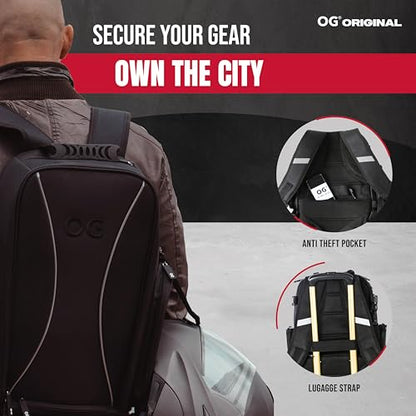 OG Original Motorcycle Backpack GO Black Waterproof, 20L, Motorbike Helmet Strap, Helmet Bag, Cycling Bag, Man, Laptop, Reflective - style: Go